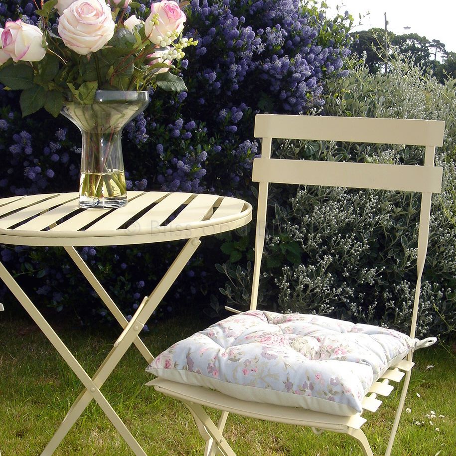 Cream metal garden bistro set Bliss and Bloom